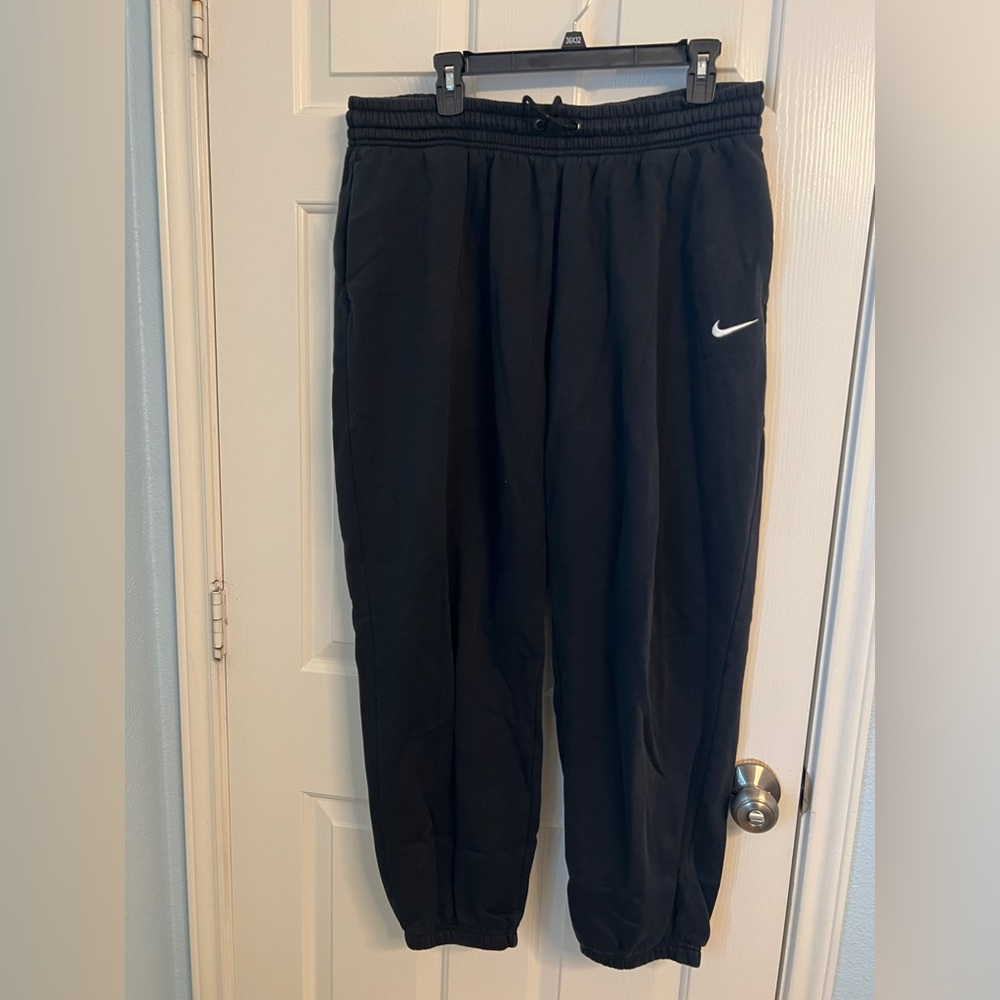 Nike Black Jogger Pants with White Logo